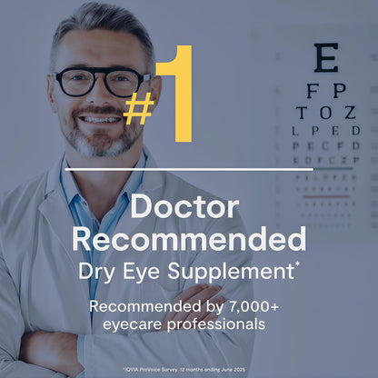 De3 Dry Eye Omega-3 Ultra Pure rTG | 2400 mg EPA & DHA for Dry Eye Support | Burpless Formula | 3 Softgels Per Day | 1-Month Supply